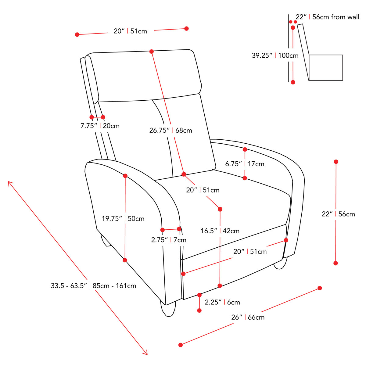 CorLiving 26'' Wide Manual Standard Recliner & Reviews Wayfair